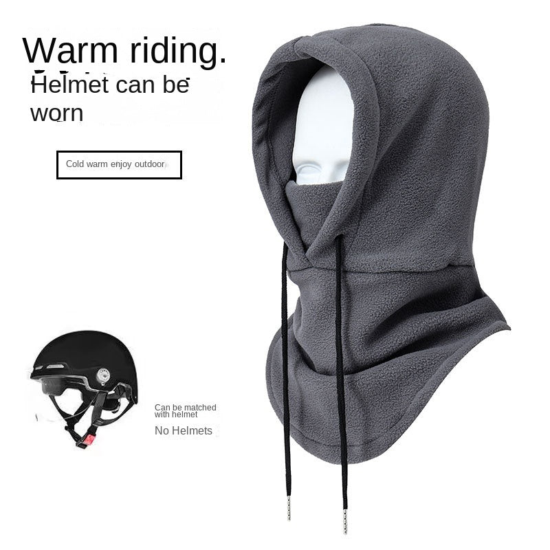 Winter Outdoor Cycling Hat, Warm Thickened Neck Warmer, Ski Headgear, Polar Fleece Face Mask