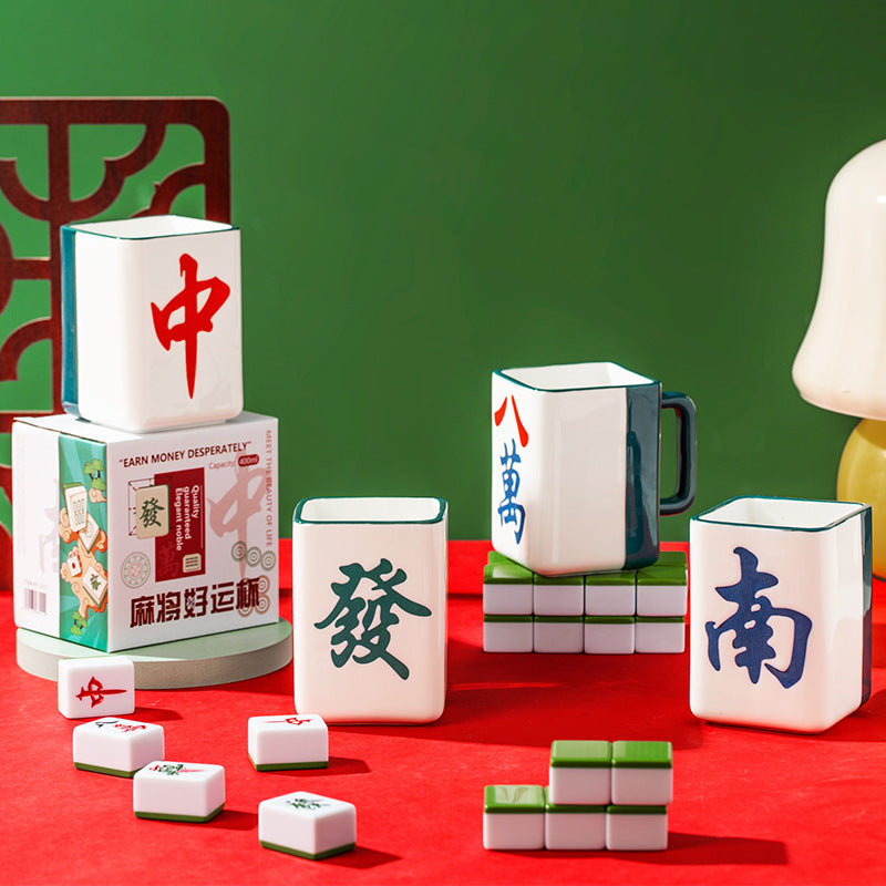 Mahjong Shaped Ceramic Water Cup Coffee Cup Mug
