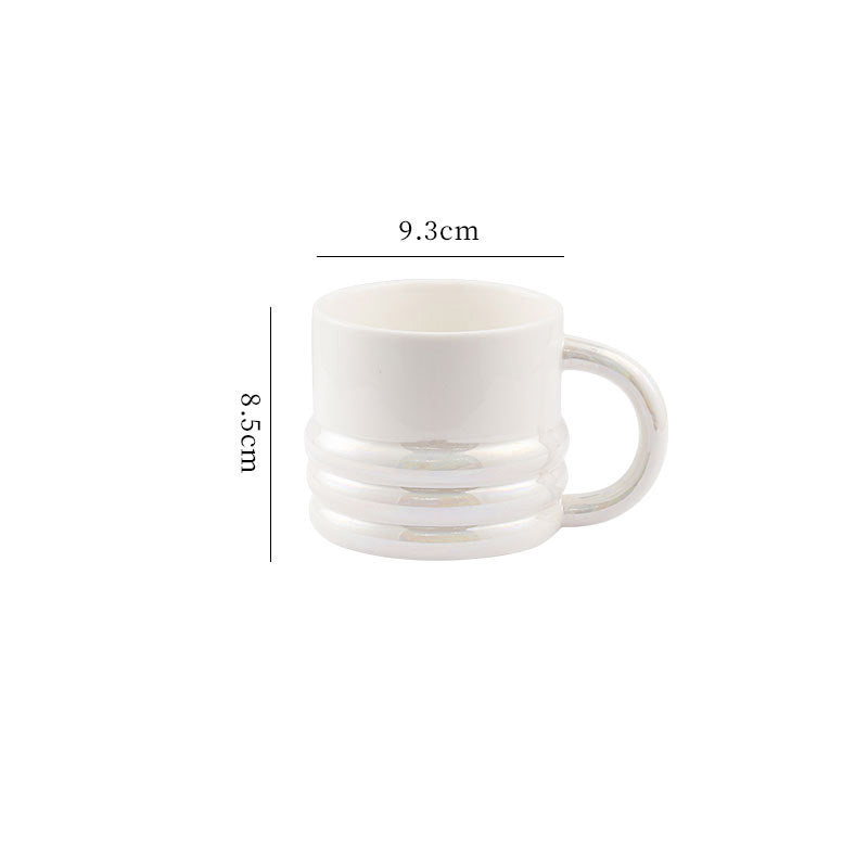 Taza de estilo Ins, taza con galvanoplastia, creativa, de cerámica para el hogar, taza de café para oficina, taza de regalo de alto valor.