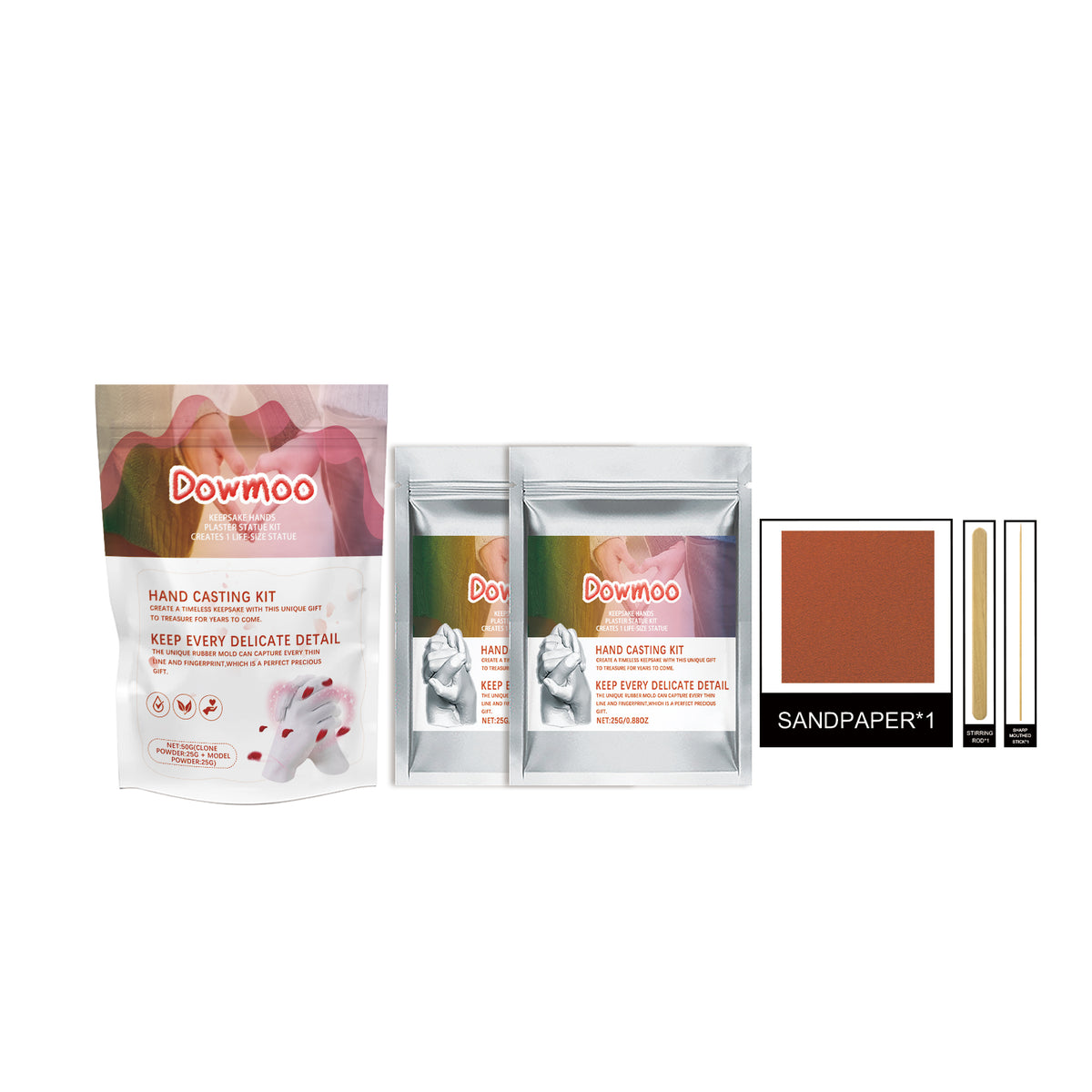 Dowmoo Hand Model Powder Set, 3d Hand Model Plaster Making Material Diy Commemorative Gift Clone Model Powder