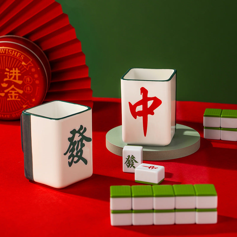 Mahjong Shaped Ceramic Water Cup Coffee Cup Mug