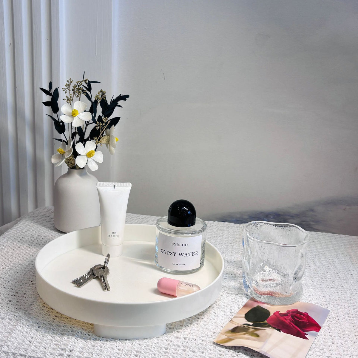 Bandeja de almacenamiento de cosméticos para escritorio, bandeja decorativa para la entrada