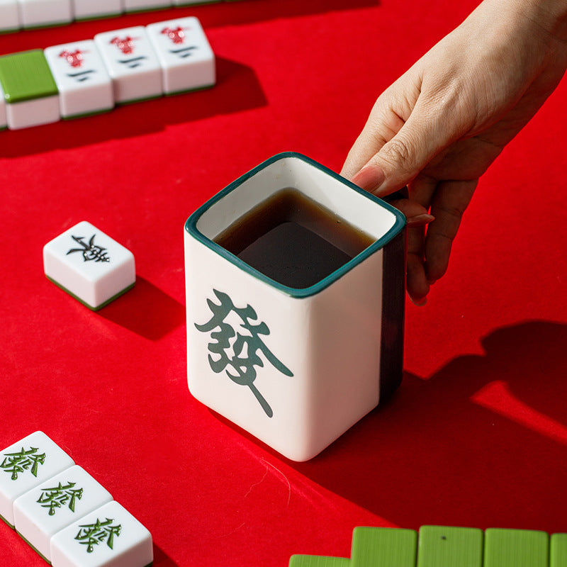 Mahjong Shaped Ceramic Water Cup Coffee Cup Mug