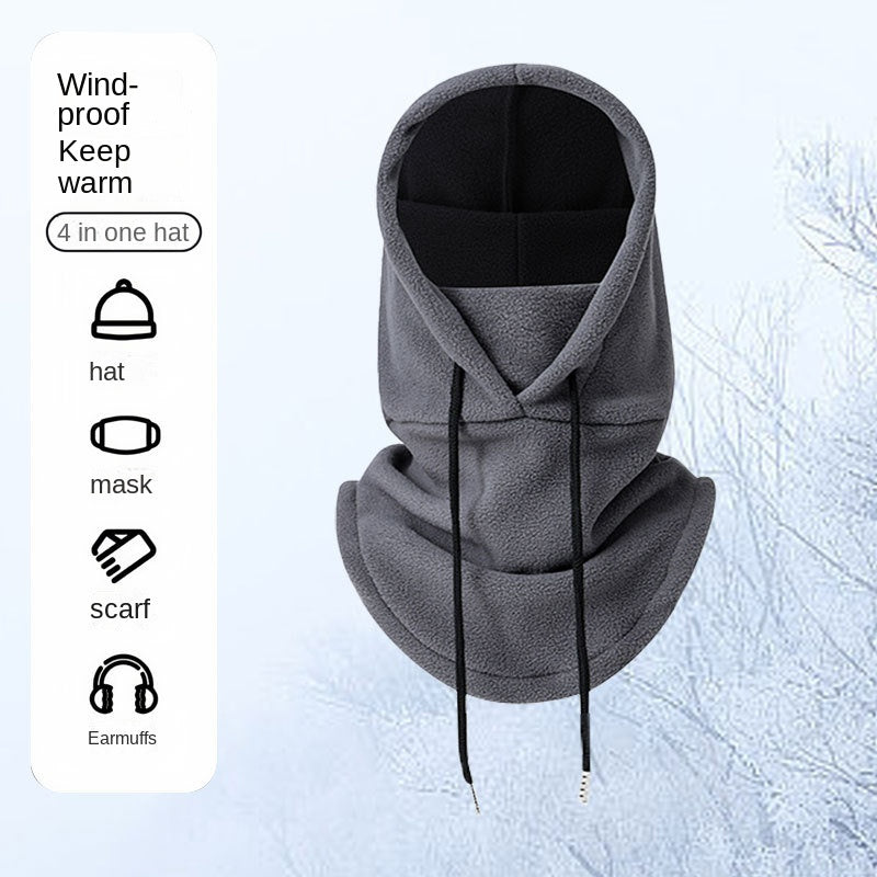 Winter Outdoor Cycling Hat, Warm Thickened Neck Warmer, Ski Headgear, Polar Fleece Face Mask