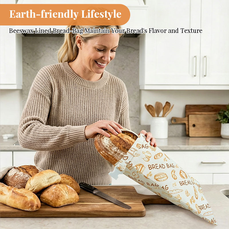 Bolsas reutilizables de cera de abeja para pan – Bolsas de algodón con forro de cera de abeja natural para almacenamiento en congelador y nevera