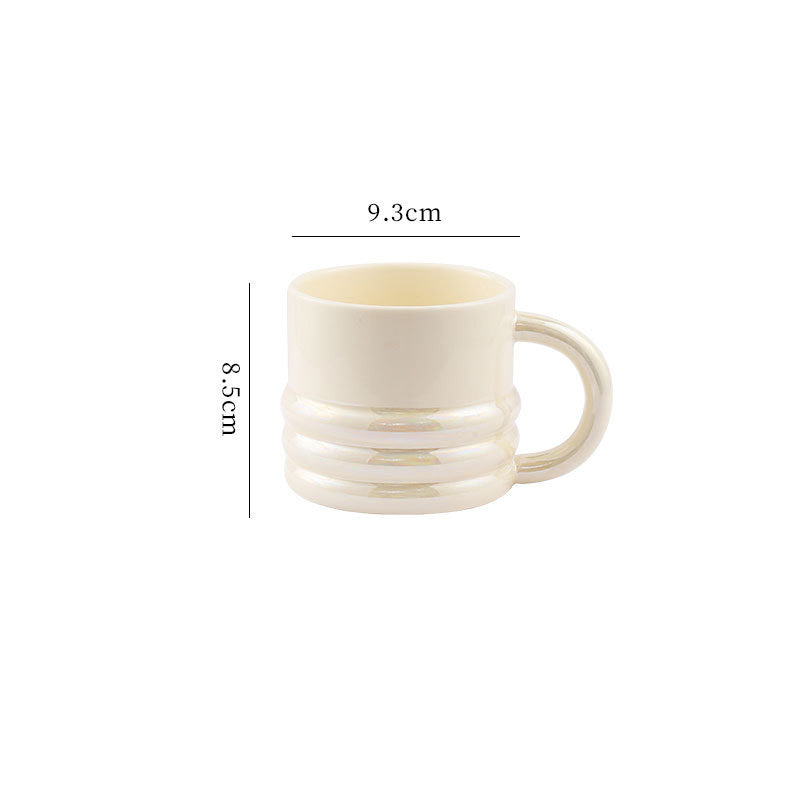 Taza de estilo Ins, taza con galvanoplastia, creativa, de cerámica para el hogar, taza de café para oficina, taza de regalo de alto valor.