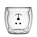 Creative Cartoon Double Glass Bear Cup Household Coffee Juice Milk Cup Drinking Cup Coffee Cup