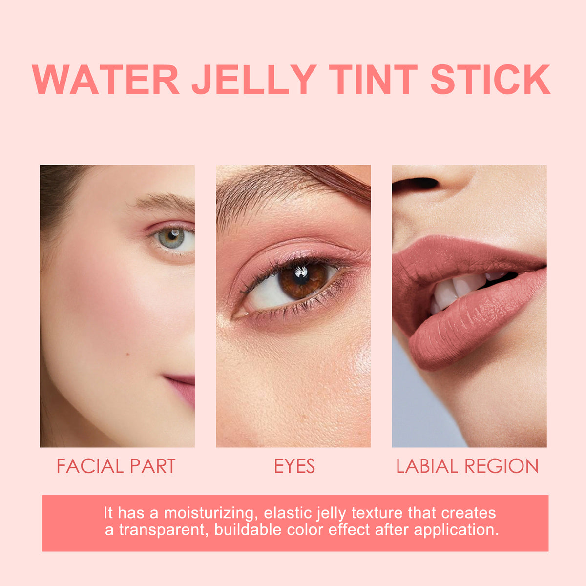 Water Jelly Tint Stick, Blush Whitening Natural Long Lasting Lip Matte Moisturizing Lip Color Makeup Combination