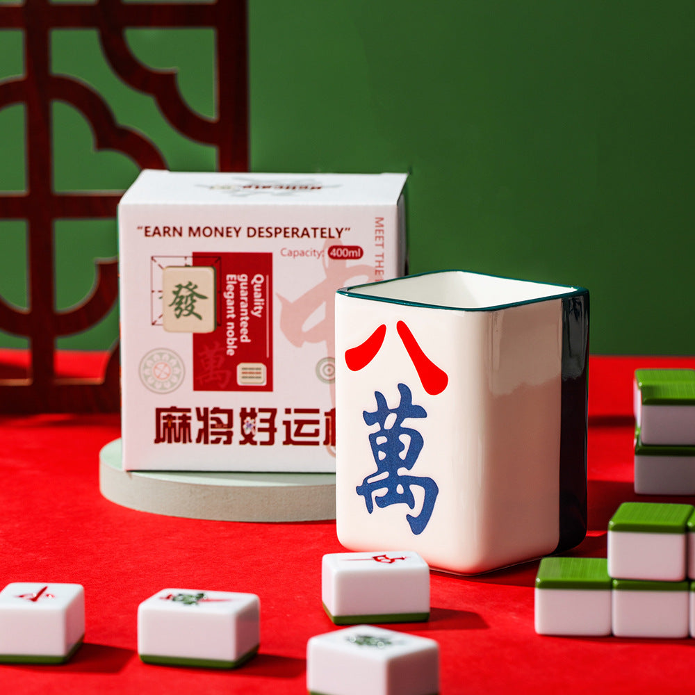 Mahjong Shaped Ceramic Water Cup Coffee Cup Mug