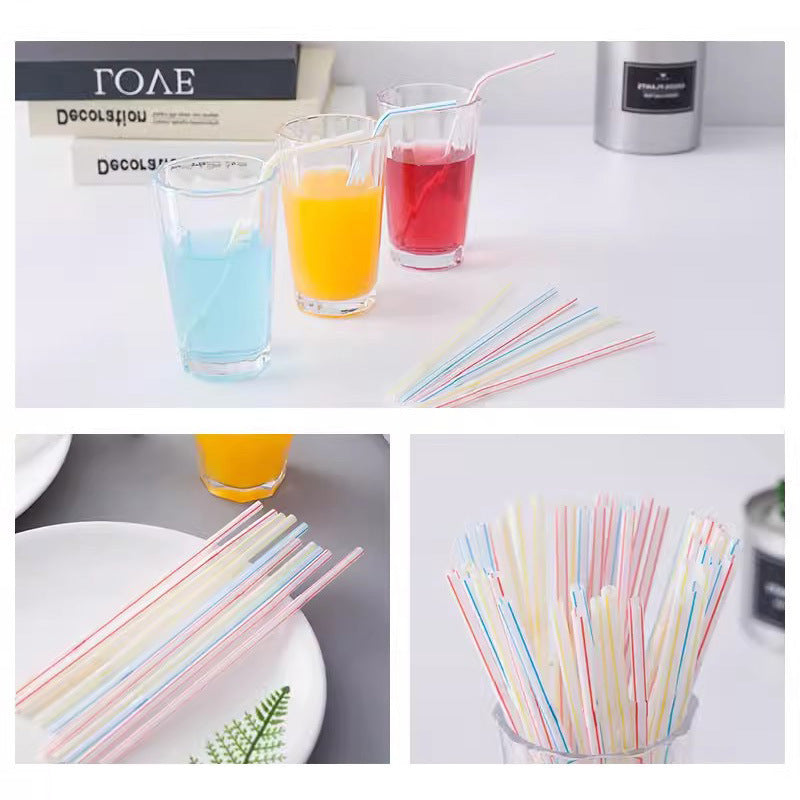 Pajitas de plástico flexibles y coloridas, paquete de 100 unidades, extra largas y articuladas