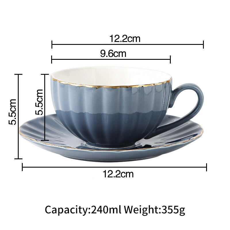 Nordic Style Simple Coffee Cup Set Creative Ceramic Coffee Cup British Afternoon Tea Cup Black Tea Cup Girl Heart