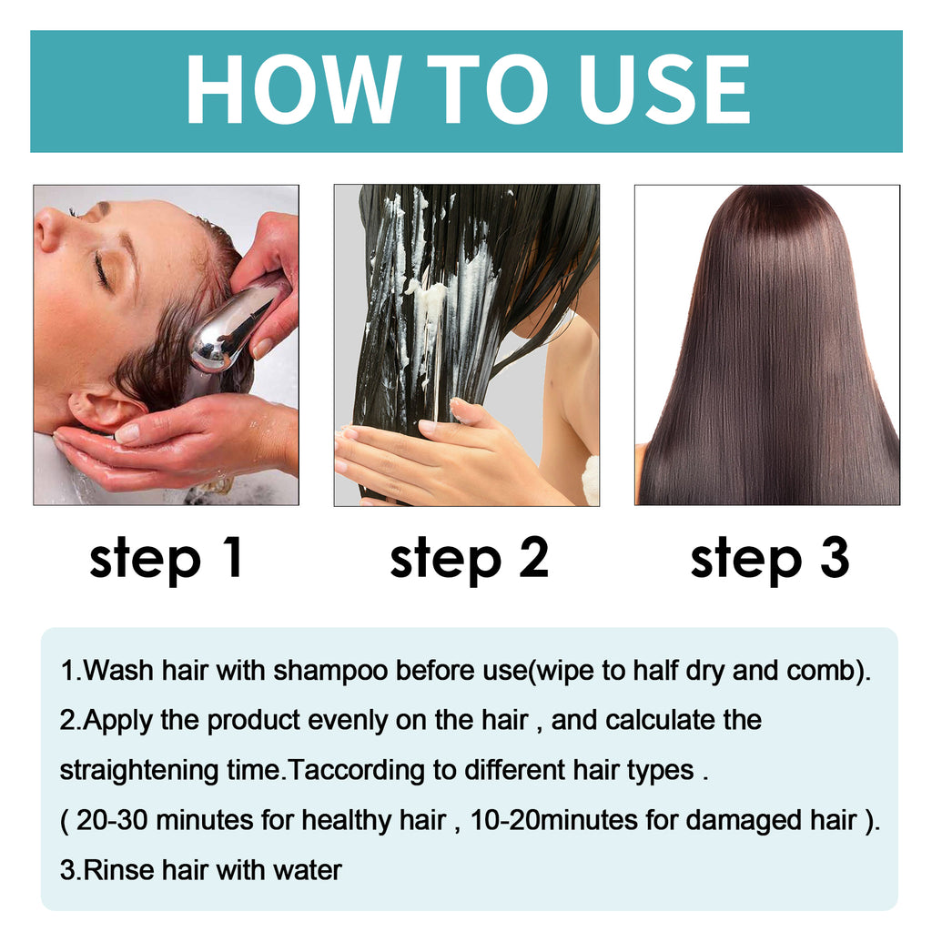 Protein Correction Hair Straightening Cream, Smoothing Frizz Repair Split Damaged Hair Straightening Treatment Cream