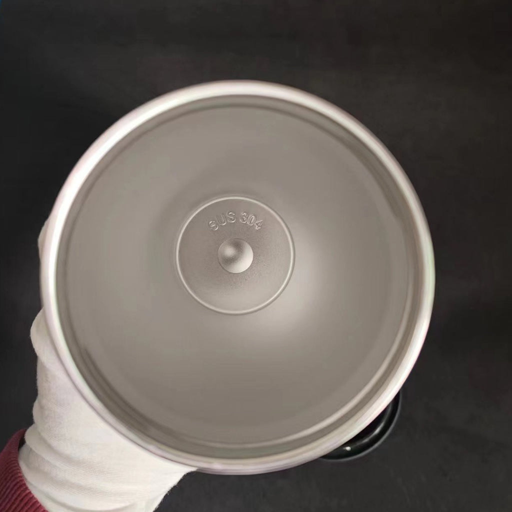 Taza de café de acero inoxidable al vacío con incrustaciones de diamantes, taza aislante con asa creativa, taza de vacío portátil para coche