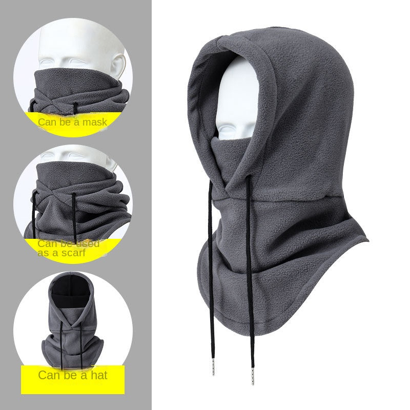 Winter Outdoor Cycling Hat, Warm Thickened Neck Warmer, Ski Headgear, Polar Fleece Face Mask