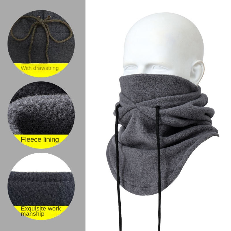 Winter Outdoor Cycling Hat, Warm Thickened Neck Warmer, Ski Headgear, Polar Fleece Face Mask