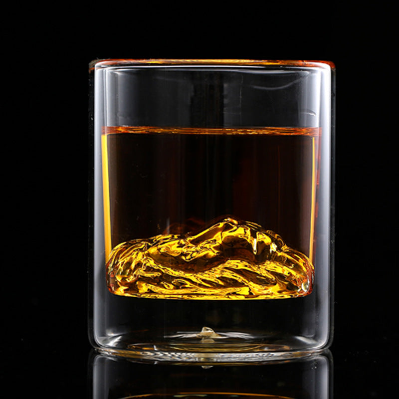 Taza de vidrio de borosilicato de alto espesor, taza creativa de doble capa con aislamiento, taza de café, taza de cóctel con cabeza de león