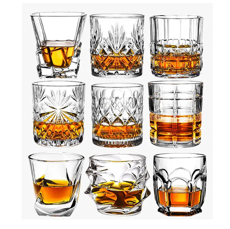Modische Whiskygläser, Scotch Whisky, Bourbon, Cocktails, RUM, langlebige Whiskygläser
