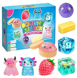 8 Stück/Box Zufällige Farbe Maltose-Gefülltes Squishy-Spielzeug Langsam aufsteigend Stressabbau Sensorisches Fidget-Dekompressions-Blindbox-Geschenk Ornamente