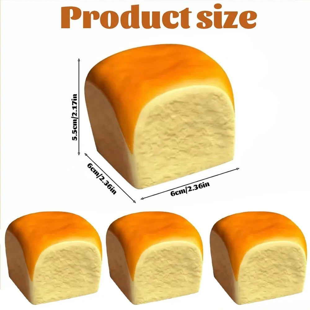 Brot-Squishy-Spielzeug, niedliche Brotform, zum Quetschen, Stressabbau, sensorisches Fidget-Spielzeug, Geschenk für Büro, Studium und tägliche Entspannung