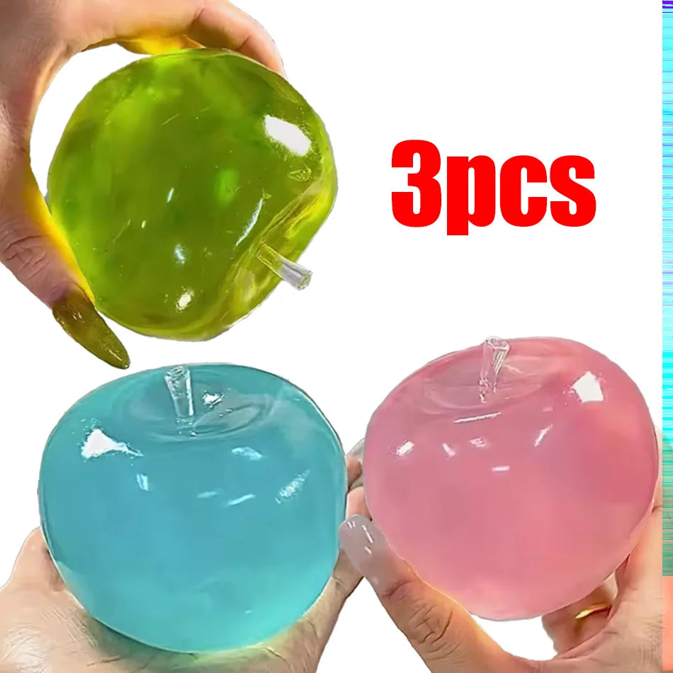 ASMR Apfel-Formbarer Stressball Kokosnussöl Quetschbarer Transparenter Apfel Nicht-Springender Quetschball Sensorisches Spielzeug Stressabbau-Spielzeug
