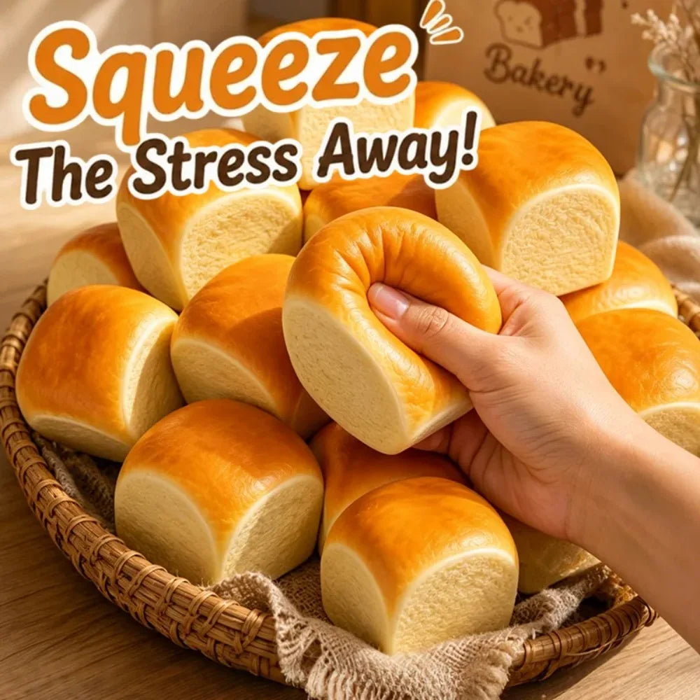 Brot-Squishy-Spielzeug, niedliche Brotform, zum Quetschen, Stressabbau, sensorisches Fidget-Spielzeug, Geschenk für Büro, Studium und tägliche Entspannung