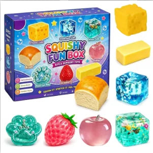 8 Stück/Box Zufällige Farbe Maltose-Gefülltes Squishy-Spielzeug Langsam aufsteigend Stressabbau Sensorisches Fidget-Dekompressions-Blindbox-Geschenk Ornamente