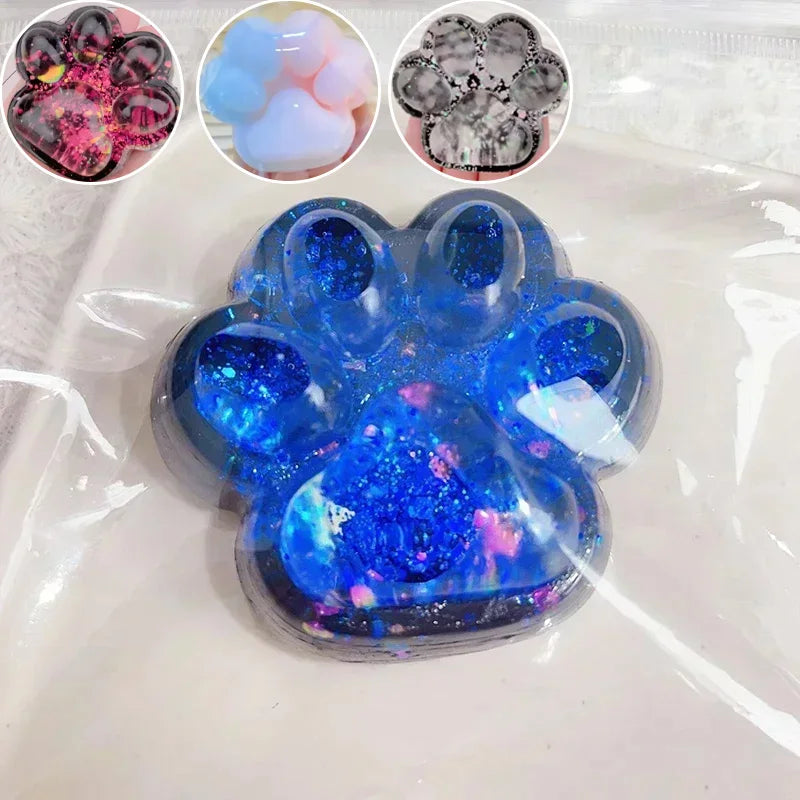 Halloween Dark Starry Sky Series Cat Claw Squishy Fidget Toy Cute Cat Paw Silikon Slow Rebound Pinch Dekompressionsspielzeug