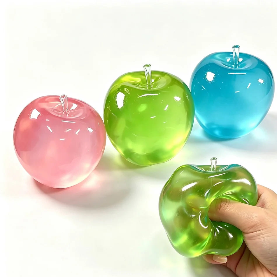 ASMR Apfel-Formbarer Stressball Kokosnussöl Quetschbarer Transparenter Apfel Nicht-Springender Quetschball Sensorisches Spielzeug Stressabbau-Spielzeug