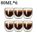 2-18PCS Doppel Wand Hohe Borosilikatglas Becher Hitzebeständige Tee Milch Saft Kaffee Wasser Tasse Bar drink Geschenk Kreativität Set
