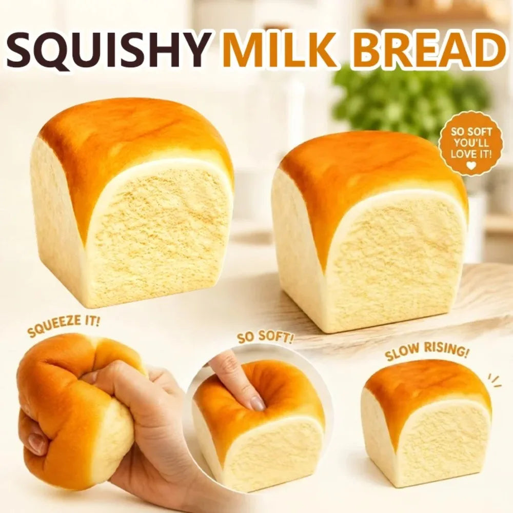 Brot-Squishy-Spielzeug, niedliche Brotform, zum Quetschen, Stressabbau, sensorisches Fidget-Spielzeug, Geschenk für Büro, Studium und tägliche Entspannung
