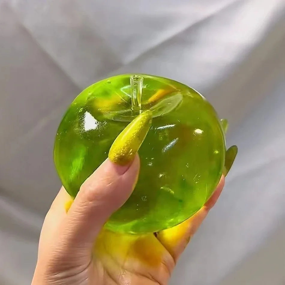 ASMR Apfel-Formbarer Stressball Kokosnussöl Quetschbarer Transparenter Apfel Nicht-Springender Quetschball Sensorisches Spielzeug Stressabbau-Spielzeug