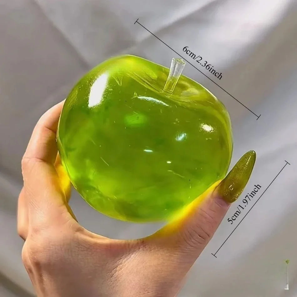 ASMR Apfel-Formbarer Stressball Kokosnussöl Quetschbarer Transparenter Apfel Nicht-Springender Quetschball Sensorisches Spielzeug Stressabbau-Spielzeug